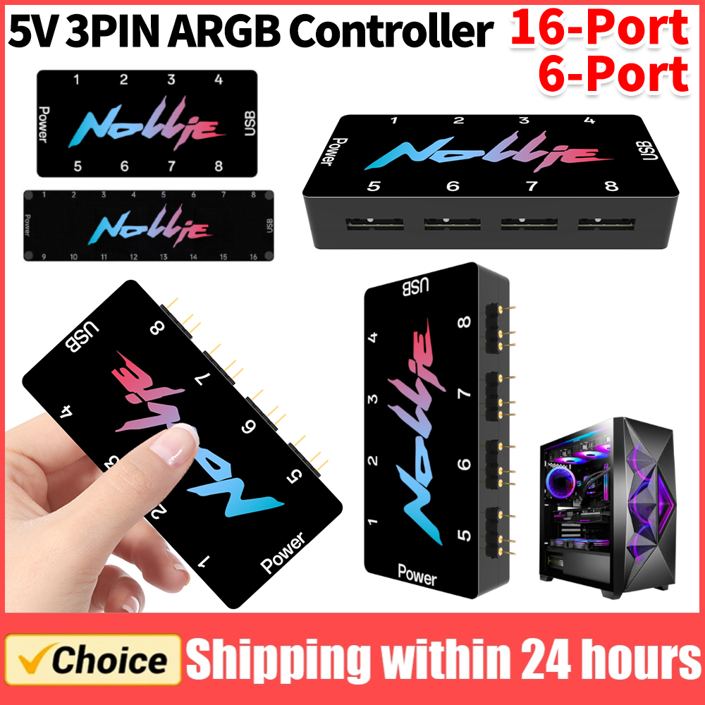 Case Fan Controller - Pengontrol ARGB 5V 3PIN 8 Arah,