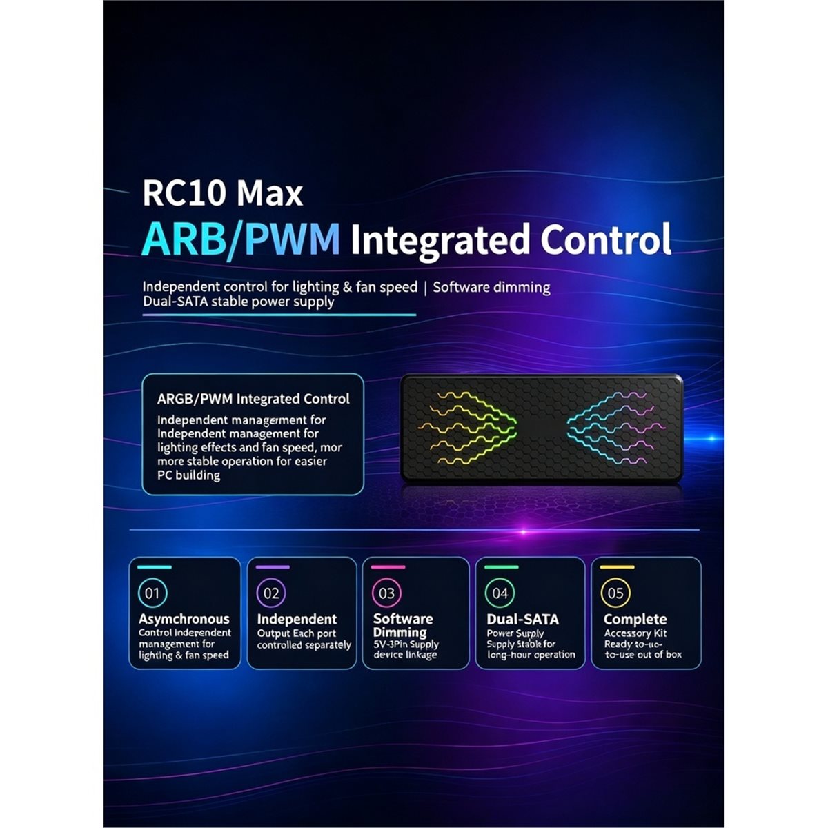 RC10max ARGB Hub untuk Casing  - Case Fan Controller ulasan dan harga