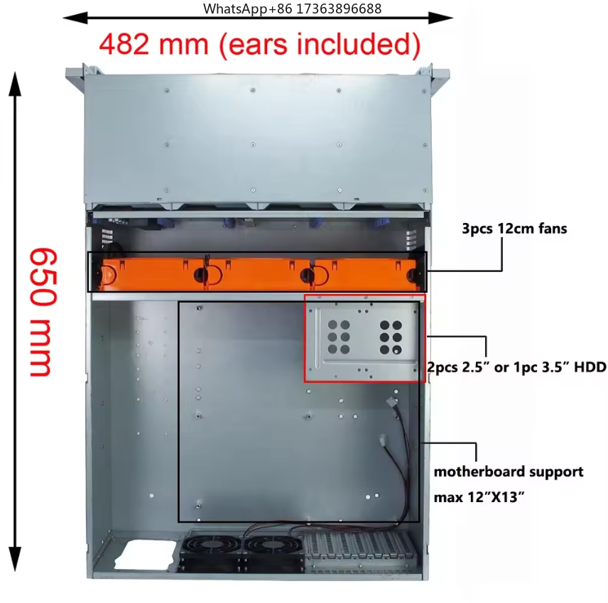 Casing Server Rak 4U dengan 24 - Case Fans ulasan dan harga